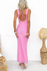 Bentley Mesh Ruched Bust Back Tie-up Stretch Maxi Dress
