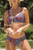 Unique Printed Cutout Suspender Bikini