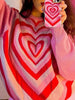 Bohemia Heart Shape Color-Block Crochet Round-Neck Sweater Tops