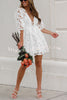 Blooming Love Floral Eyelet Lace Back Tie-up Mini Dress