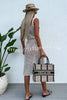 Best Beach Knit Hollow Out Drawstring Waist Cover-up Slit Midi Dress