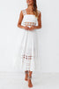 Lace Patchwork Sleeveless Maxi Dress