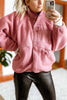Snap Closure Zipper Pockets Fleece Jackets