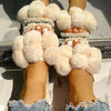 Lydiashoes Women Casual Fluffy Cute Flat Slippers