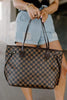 Check Tote Handbag with Clutch Wallet