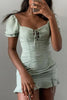 Drawstring Short Sleeve Mini Dress