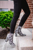 Snake Print High Heel Boots