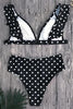Dot Print Ruffles High Waist Bikini Set