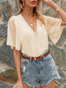 Sweet deep v neck chiffon shirt
