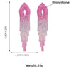 Pattern gradient color rhinestone earings