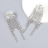 Chic rhinestone fringe earings