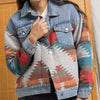 Pattern joint denim jacket