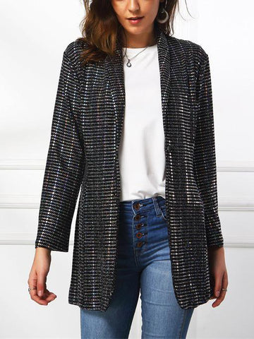 Black sequin chic suit jacket