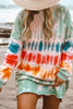 Round neck printed long sleeve loose shirt