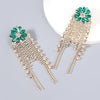 Chic rhinestone fringe earings