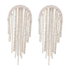Shining rhinestone fringe earings
