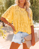 Round neck half sleeve chiffon shirt