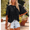 Round neck half sleeve chiffon shirt