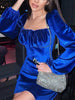 Square neck velvet sheath dress