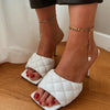 Golden chain anklet with bead