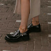 Golden chain anklet with bead