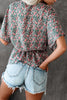 Chiffon wrap printed waist tie up shirt