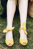Ruched Peep Toe Boe Tie High Heel