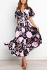 Print Ruffles Wrap Maxi Dress