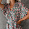 Chiffon wrap printed waist tie up shirt