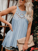 Sleeveless lace hollow vest