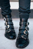 Rivets Velvet Ankle Boots