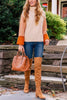 Pumpkin Oversized Color Block Sweater