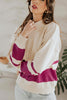 Oversized Stripe Half Zip Sweater