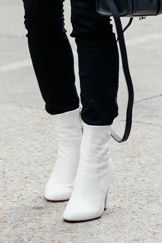 Pointed Toe High Heel Zipper Boots