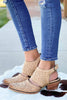 Etching Cut Out Chunky Heels Ankle Mule Boots
