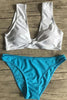 Contrast Color Knot Bikini Set