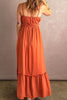 Ruffle Hem Cutout Slip Maxi Dress