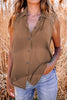 Button Down Sleeveless Blouse